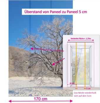 Preview: Flächenvorhang Winterpoesie  3er Set, Schiebegardine, Schiebegardinen, blickdicht, Flächenvorhang blickdicht, Schiebevorhang,